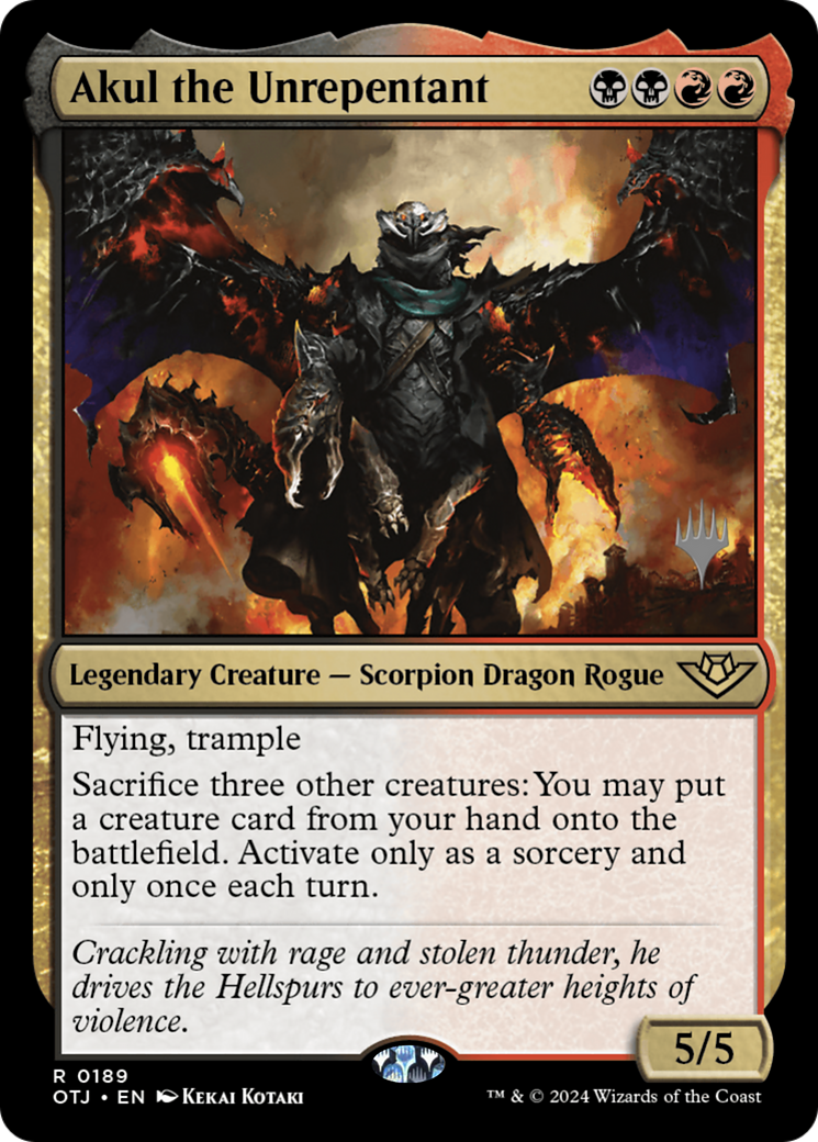{@R} Akul the Unrepentant (Promo Pack) [Outlaws of Thunder Junction Promos][PP OTJ 189]