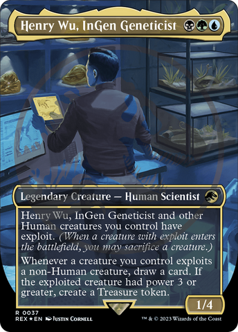 {T} Henry Wu, InGen Geneticist Emblem (Borderless) [Jurassic World Collection Tokens][TREX 037]