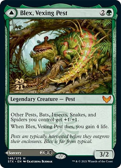 {R} Blex, Vexing Pest // Search for Blex [Strixhaven: School of Mages Prerelease Promos][PR STX 148]