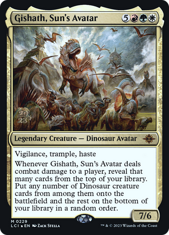 {@R} Gishath, Sun's Avatar (LCI) [The Lost Caverns of Ixalan Prerelease Cards][PR LCI 229]