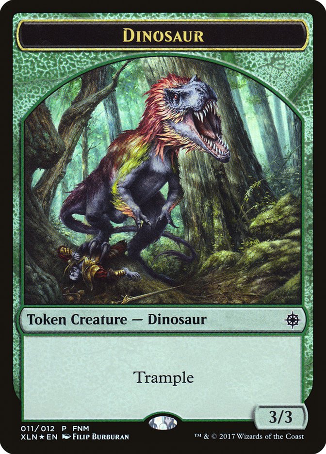 {T} Dinosaur // Treasure Double-sided Token [Friday Night Magic 2017][TF17 011]