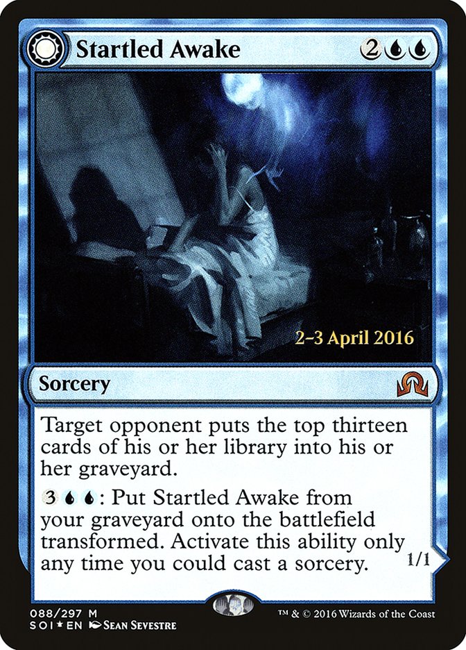 {R} Startled Awake // Persistent Nightmare [Shadows over Innistrad Prerelease Promos][PR SOI 088] - Misty Mountain Games