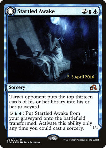 {R} Startled Awake // Persistent Nightmare [Shadows over Innistrad Prerelease Promos][PR SOI 088]