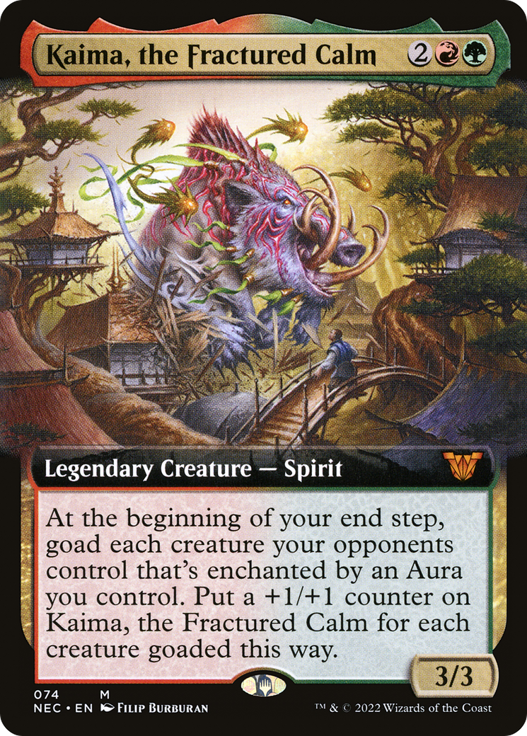 {R} Kaima, the Fractured Calm (Extended Art) [Kamigawa: Neon Dynasty Commander][NEC 074]