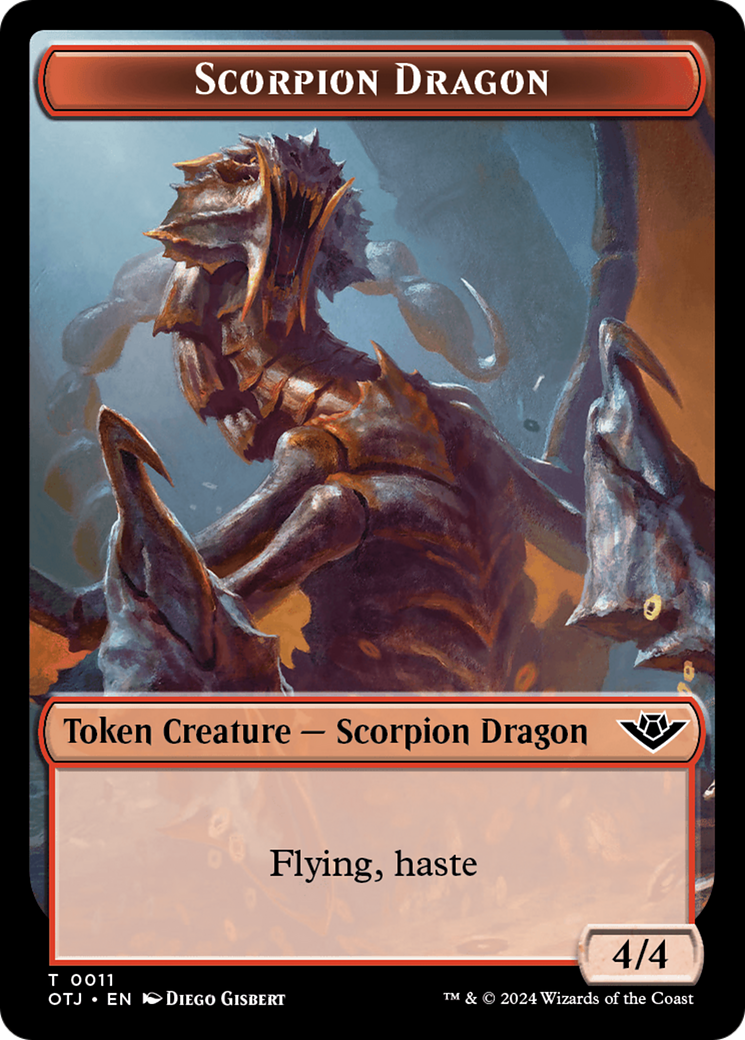 {T} Treasure // Scorpion Dragon Double-Sided Token [Outlaws of Thunder Junction Tokens][TOTJ 18//11]