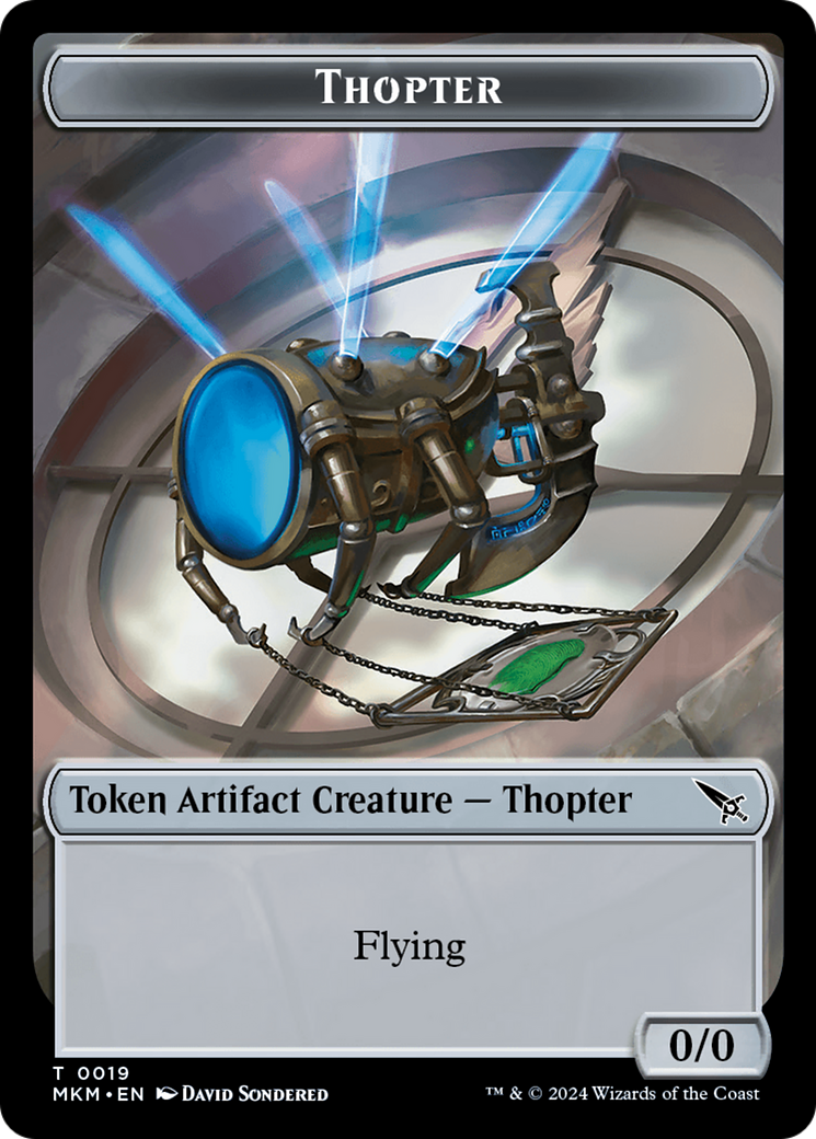 {T} Thopter (0020) // Thopter (0019) Double-Sided Token [Murders at Karlov Manor Tokens][TMKM 20//19]