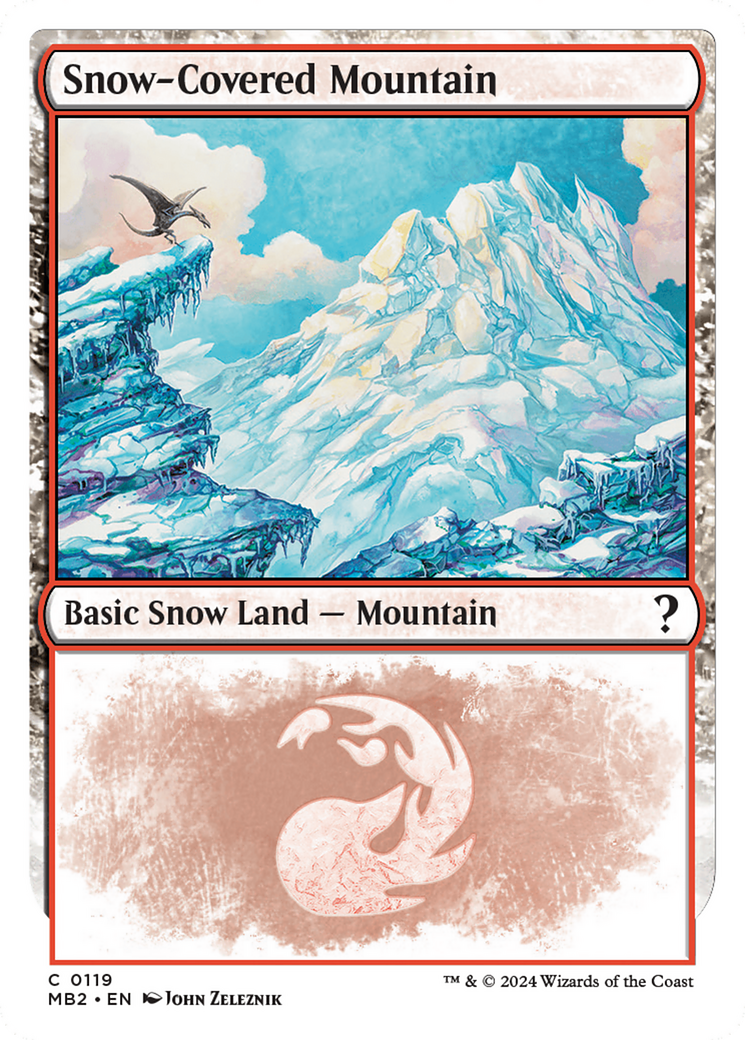 {C} Snow-Covered Mountain (White Border) [Mystery Booster 2][MB2 119]