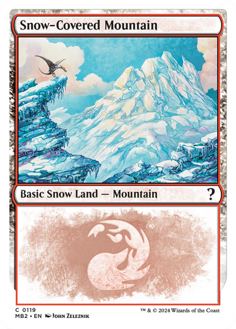 {C} Snow-Covered Mountain (White Border) [Mystery Booster 2][MB2 119]