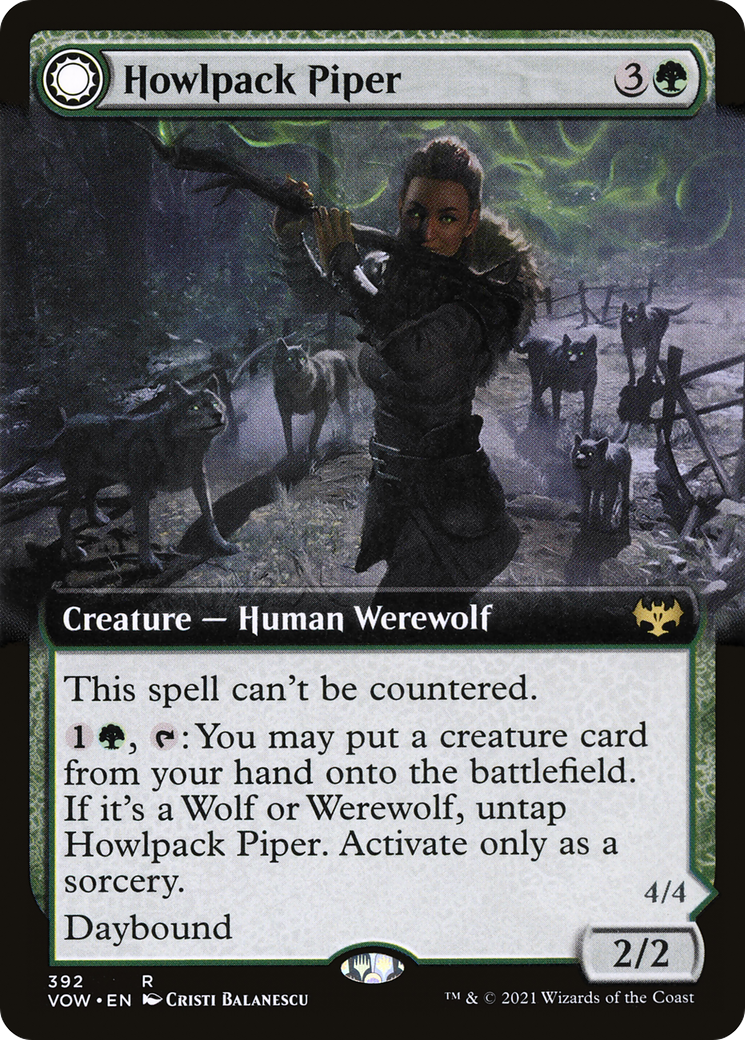 {R} Howlpack Piper // Wildsong Howler (Extended Art) [Innistrad: Crimson Vow][VOW 392]