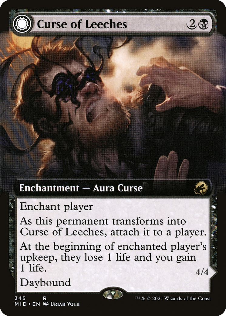 {R} Curse of Leeches // Leeching Lurker (Extended Art) [Innistrad: Midnight Hunt][MID 345]