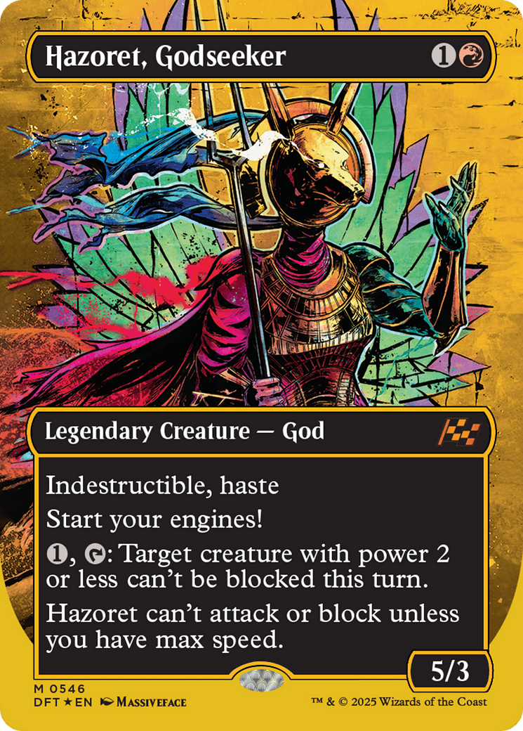 {@R} Hazoret, Godseeker (Borderless) (First-Place Foil) [Aetherdrift][DFT 546]