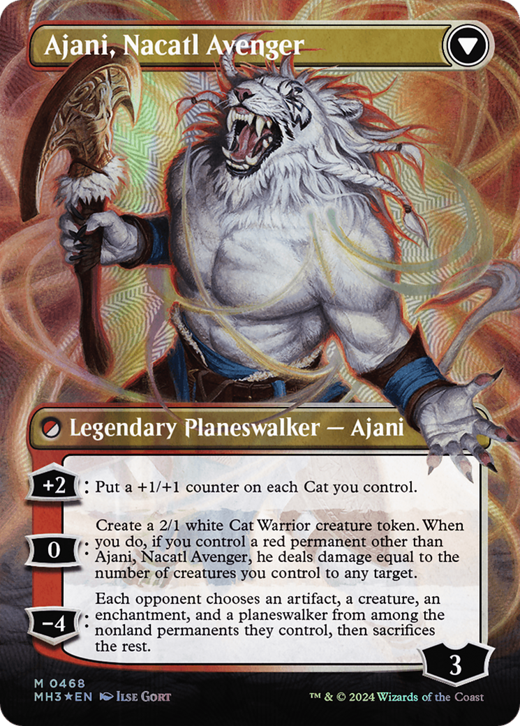 {R} Ajani, Nacatl Pariah // Ajani, Nacatl Avenger (Borderless) (Textured Foil) [Modern Horizons 3][MH3 468]