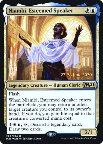 {R} Niambi, Esteemed Speaker [Core Set 2021 Prerelease Promos][PR M21 222]