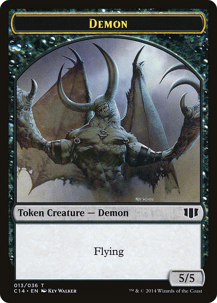 {T} Demon (013/036) // Zombie (016/036) Double-sided Token [Commander 2014 Tokens][TC14 013]
