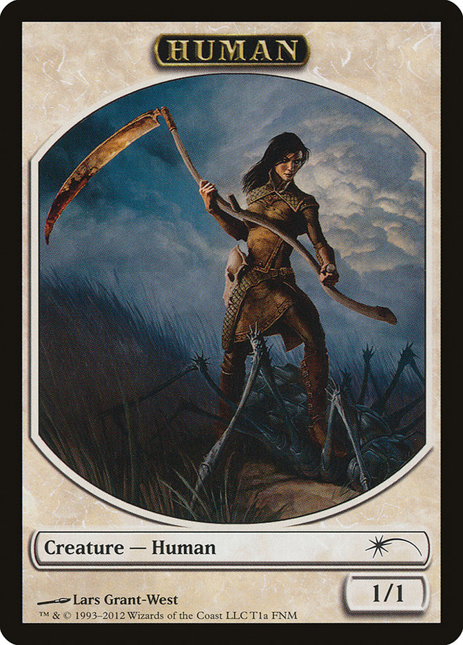 {T} Human // Wolf Double-sided Token [Friday Night Magic 2012][TF12 001]