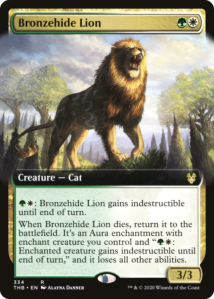 {R} Bronzehide Lion (Extended Art) [Theros Beyond Death][THB 334]
