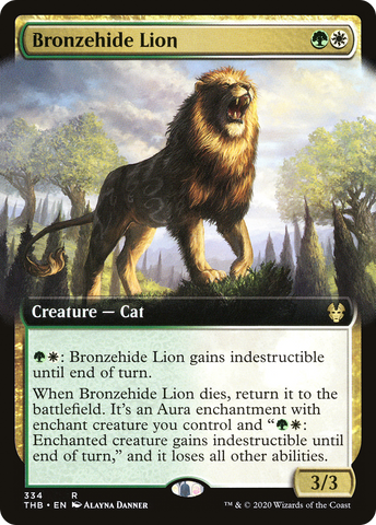 {R} Bronzehide Lion (Extended Art) [Theros Beyond Death][THB 334]
