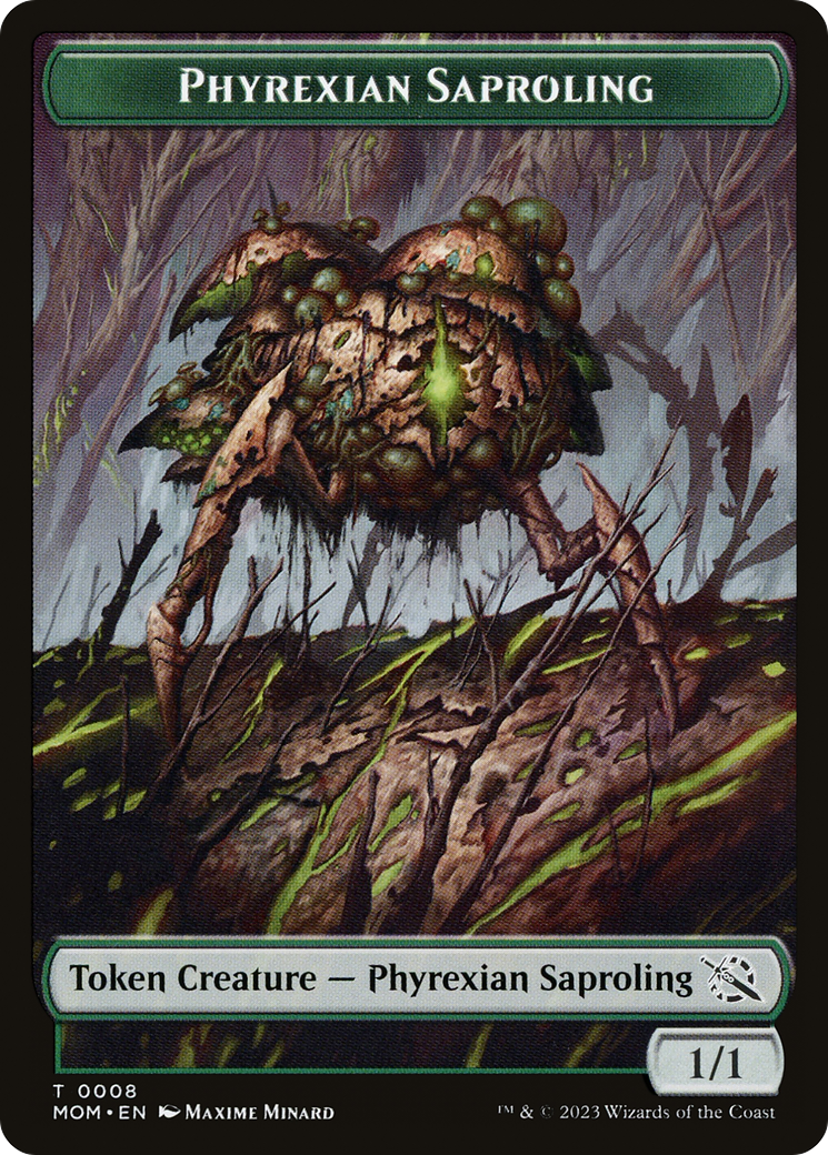 {T} Treasure (20) // Phyrexian Saproling Double-Sided Token [March of the Machine Tokens][TMOM 20//8]