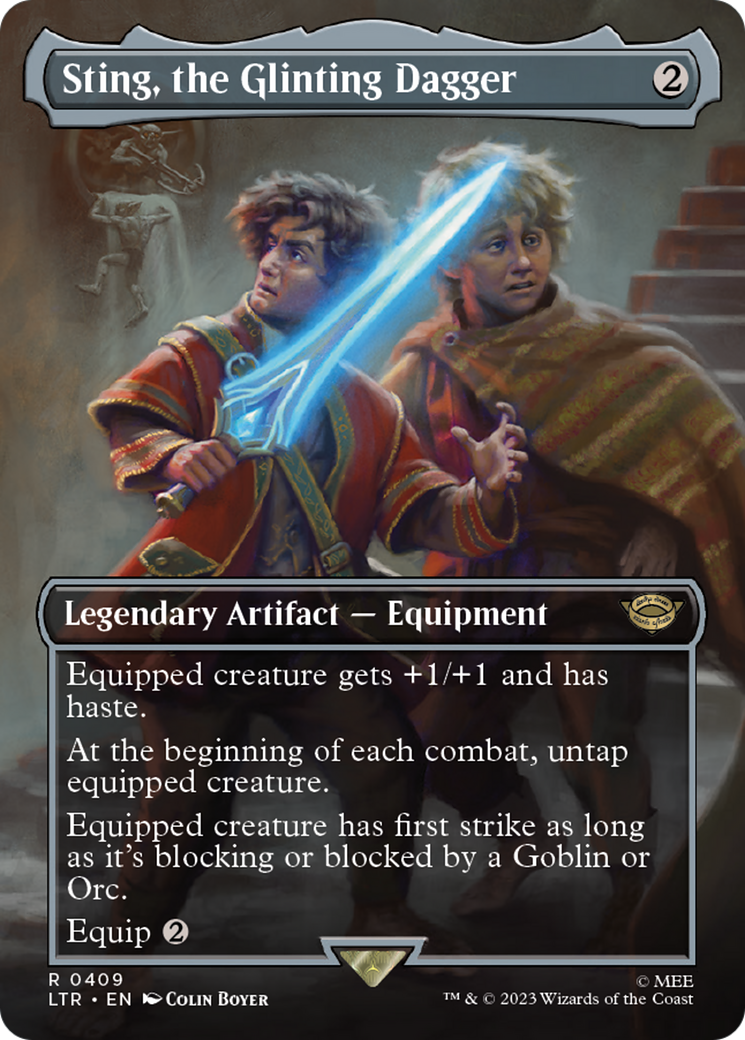{R} Sting, the Glinting Dagger (Borderless Alternate Art) [The Lord of the Rings: Tales of Middle-Earth][LTR 409]