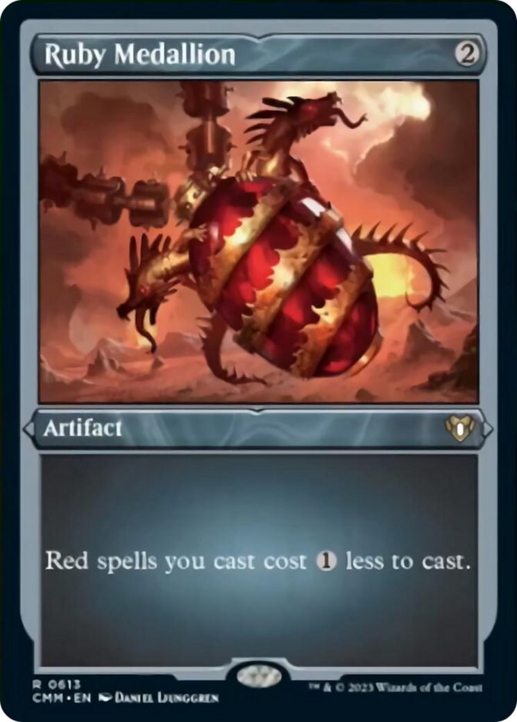 {R} Ruby Medallion (Foil Etched) [Commander Masters][CMM 613]