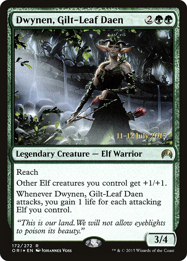 {R} Dwynen, Gilt-Leaf Daen [Magic Origins Prerelease Promos][PR ORI 172]