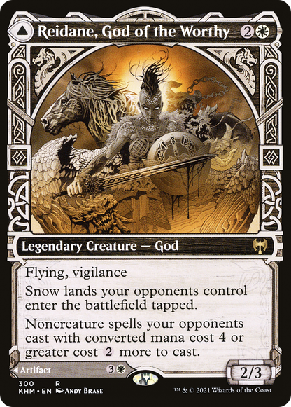 {R} Reidane, God of the Worthy // Valkmira, Protector's Shield (Showcase) [Kaldheim][KHM 300]