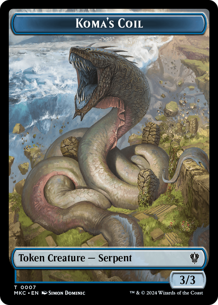 {T} Drake // Koma's Coil Double-Sided Token [Murders at Karlov Manor Commander Tokens][TMKC 6//7]