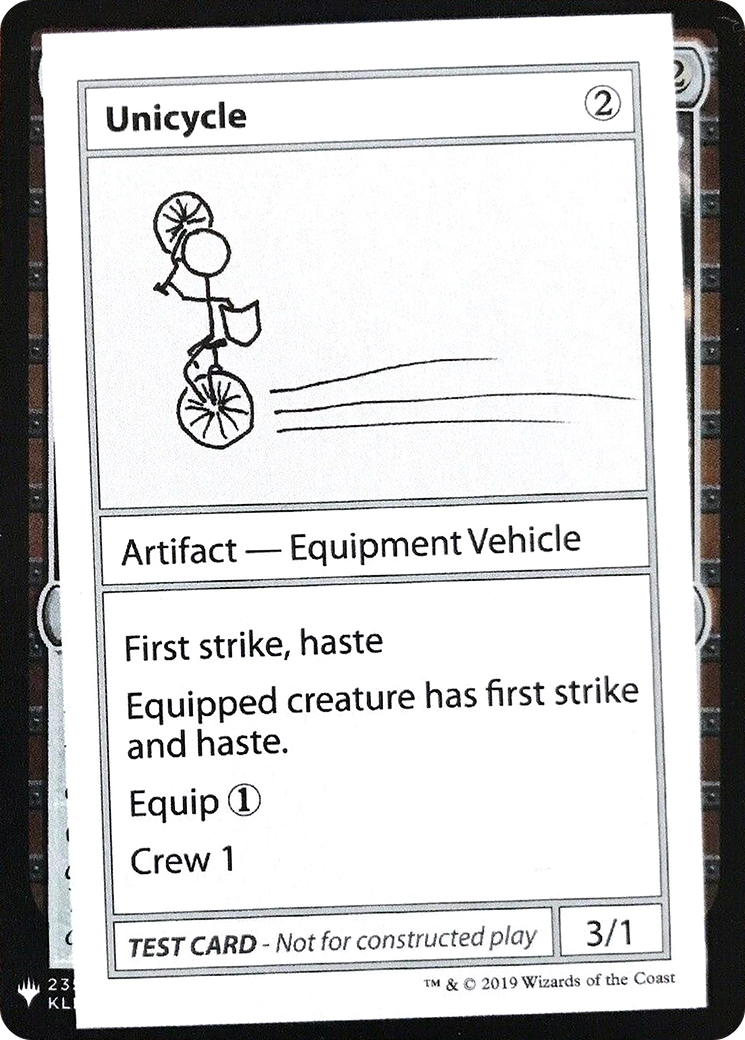 {R} Unicycle [Mystery Booster Playtest Cards][CON CMB1 110]