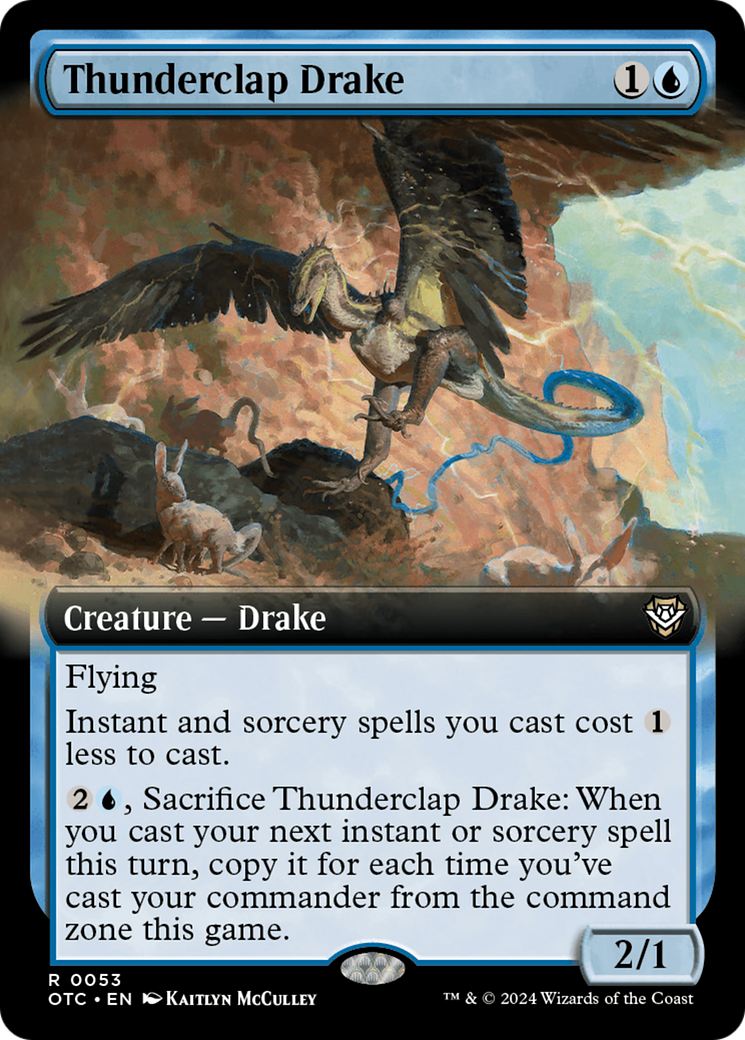 {R} Thunderclap Drake (Extended Art) [Outlaws of Thunder Junction Commander][OTC 053]