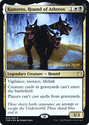 {R} Kunoros, Hound of Athreos [Theros Beyond Death Prerelease Promos][PR THB 222]