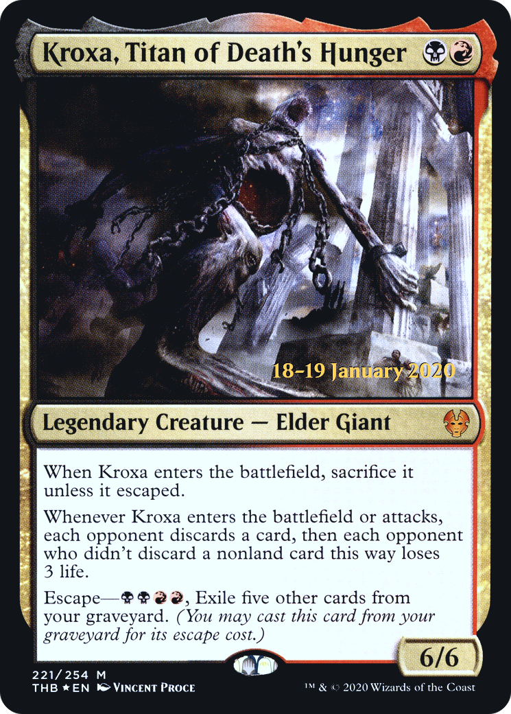 {R} Kroxa, Titan of Death's Hunger [Theros Beyond Death Prerelease Promos][PR THB 221]