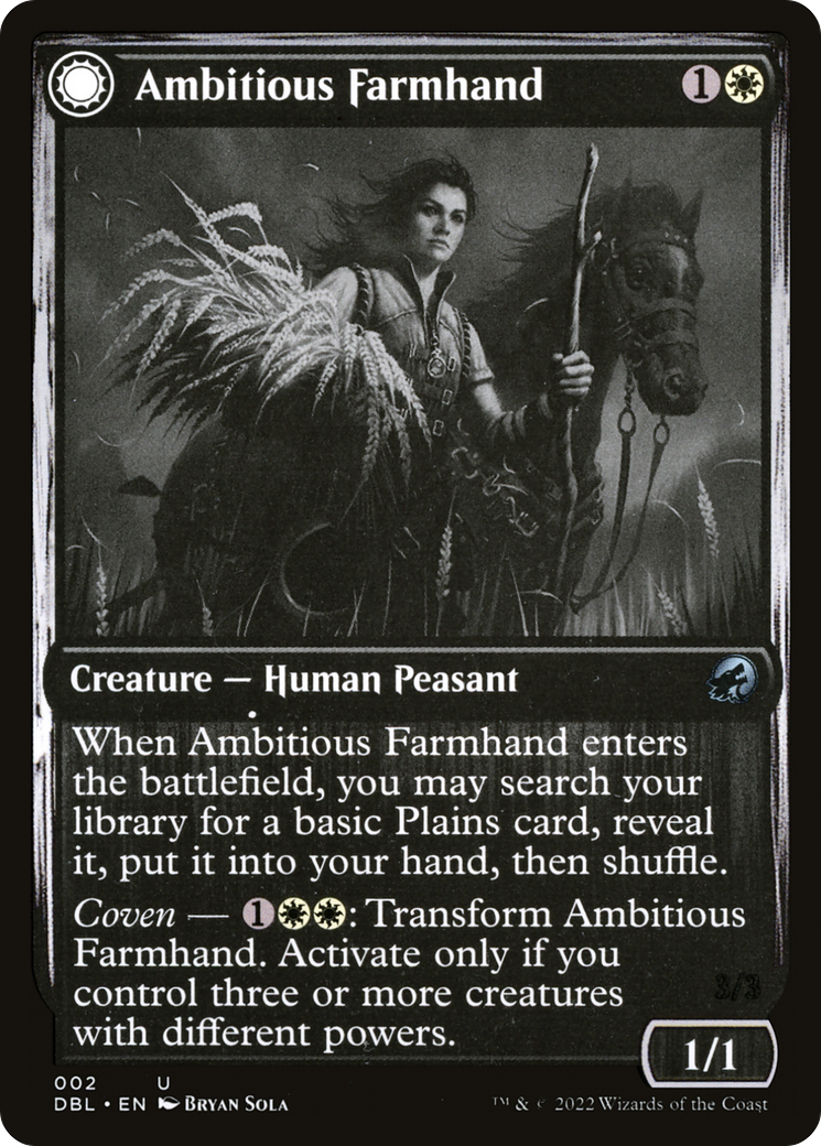 {C} Ambitious Farmhand // Seasoned Cathar [Innistrad: Double Feature][DBL 002]