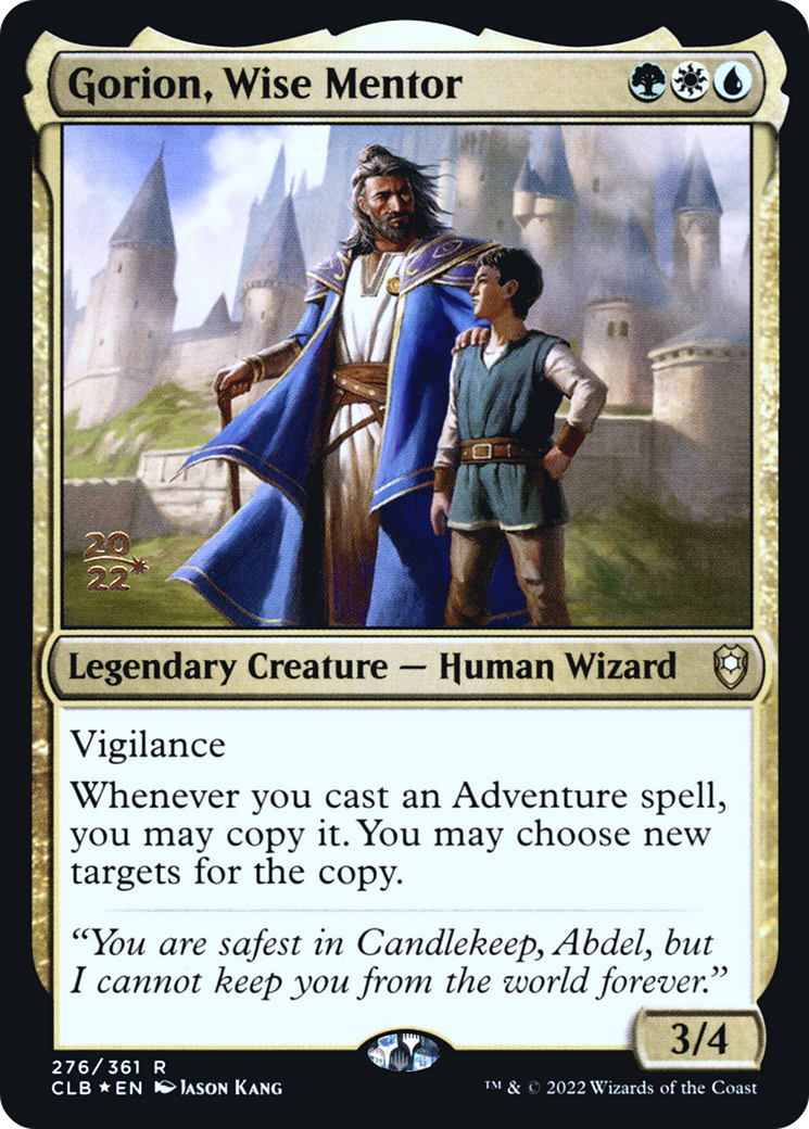 {R} Gorion, Wise Mentor [Commander Legends: Battle for Baldur's Gate Prerelease Promos][PR CLB 276]