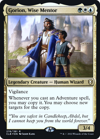 {R} Gorion, Wise Mentor [Commander Legends: Battle for Baldur's Gate Prerelease Promos][PR CLB 276]