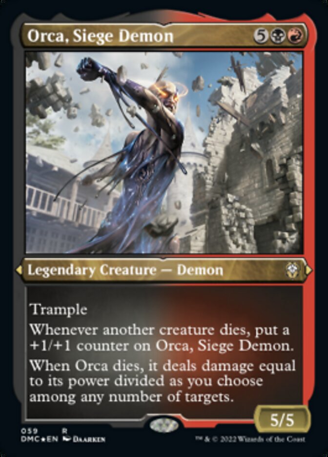 {R} Orca, Siege Demon (Foil Etched) [Dominaria United Commander][DMC 059]