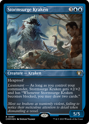 {R} Stormsurge Kraken (Foil Etched) [Commander Masters][CMM 497]