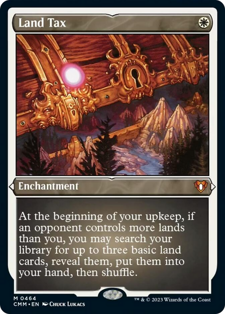 {R} Land Tax (Foil Etched) [Commander Masters][CMM 464]