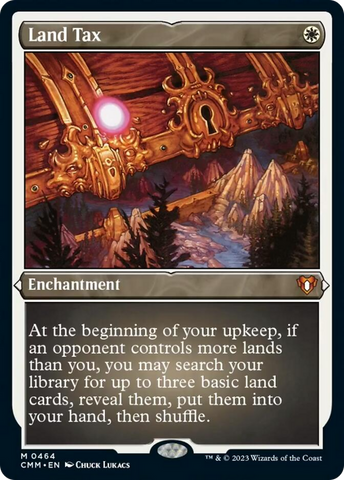 {R} Land Tax (Foil Etched) [Commander Masters][CMM 464]