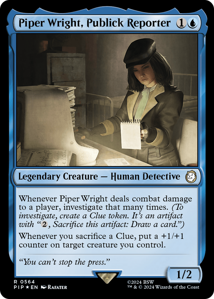 {R} Piper Wright, Publick Reporter (Surge Foil) [Fallout][PIP 564]
