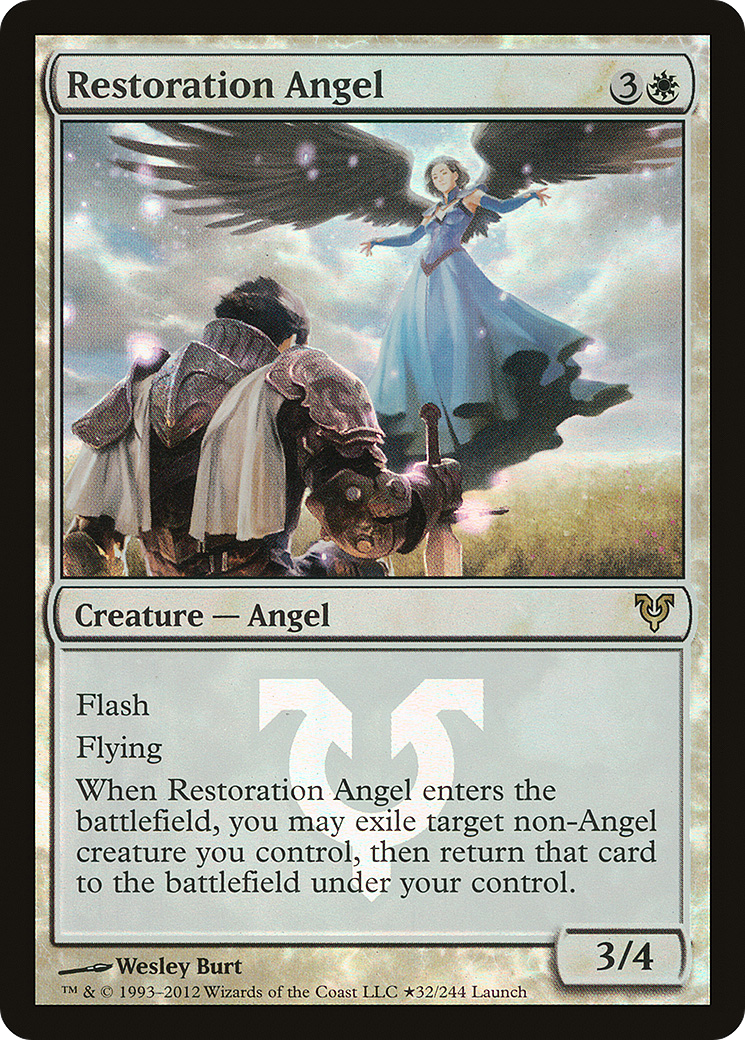 {R} Restoration Angel (Launch) [Avacyn Restored Prerelease Promos][PR AVR 032]