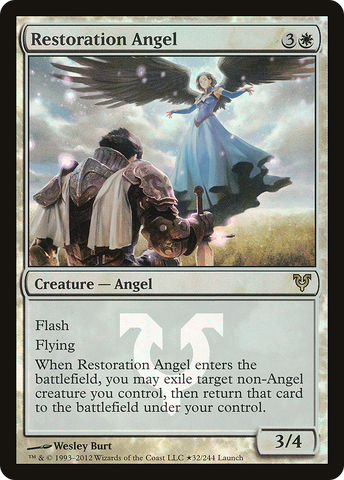 {R} Restoration Angel (Launch) [Avacyn Restored Prerelease Promos][PR AVR 032]