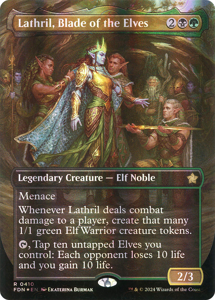 {@R} Lathril, Blade of the Elves (Borderless) (Mana Foil) [Foundations][FDN 410]