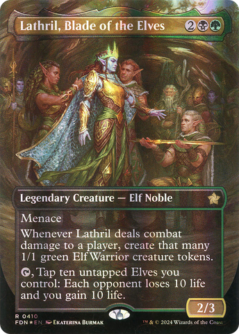{@R} Lathril, Blade of the Elves (Borderless) (Mana Foil) [Foundations][FDN 410]