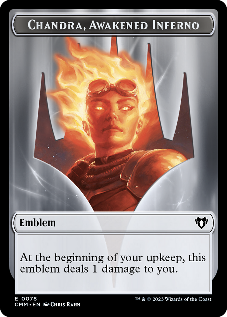 {T} Chandra, Awakened Inferno Emblem // Wizard Double-Sided Token [Commander Masters Tokens][TCMM 78//71]