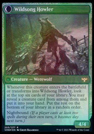 {R} Howlpack Piper // Wildsong Howler [Innistrad: Crimson Vow Prerelease Promos][PR VOW 205]