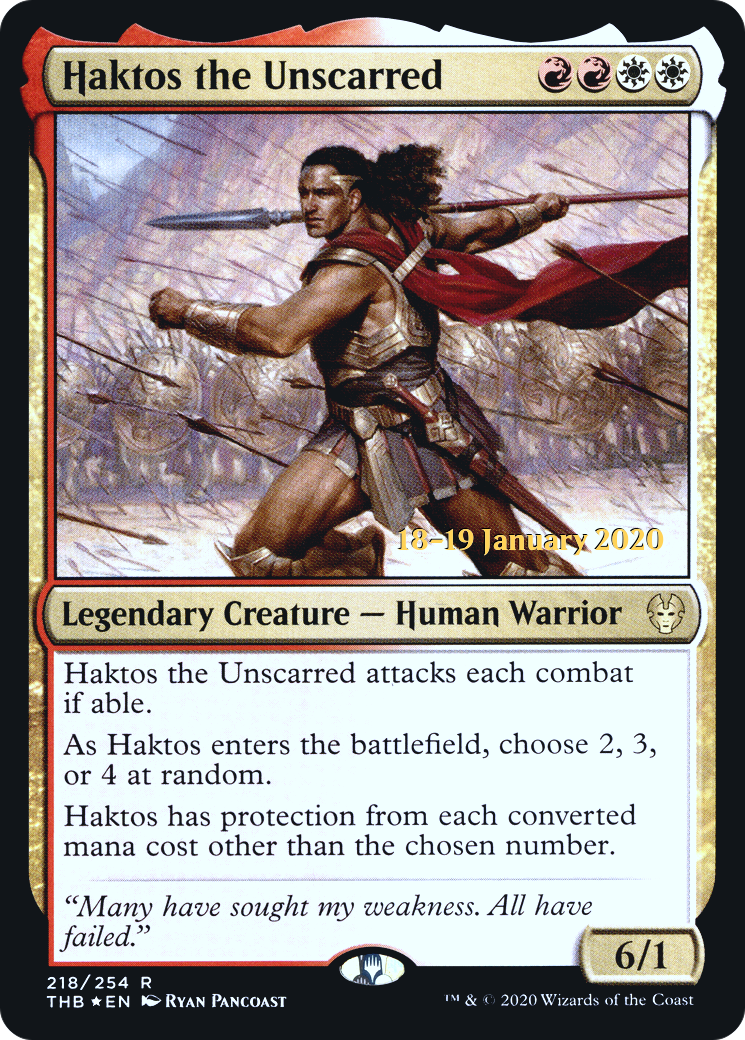 {R} Haktos the Unscarred [Theros Beyond Death Prerelease Promos][PR THB 218]