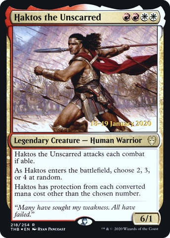 {R} Haktos the Unscarred [Theros Beyond Death Prerelease Promos][PR THB 218]
