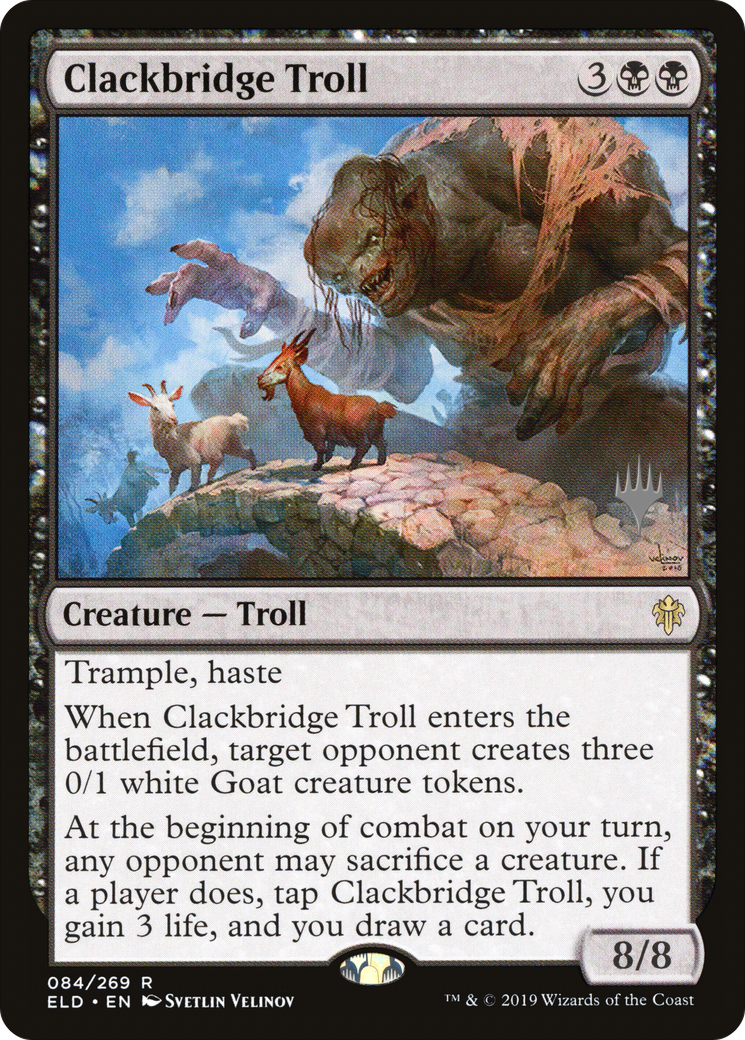 {R} Clackbridge Troll (Promo Pack) [Throne of Eldraine Promos][PP ELD 084]
