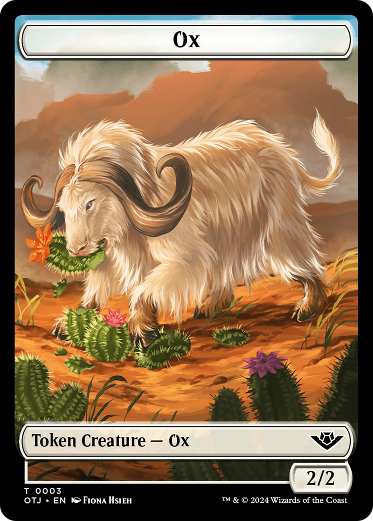 {T} Treasure // Ox Double-Sided Token [Outlaws of Thunder Junction Tokens][TOTJ 18//3]