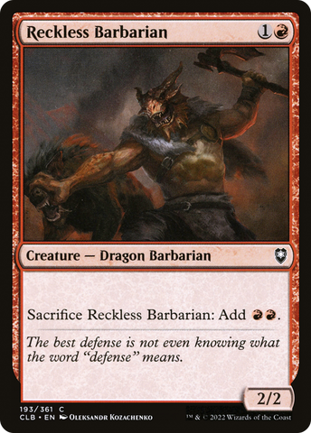 {C} Reckless Barbarian [Commander Legends: Battle for Baldur's Gate][CLB 193]